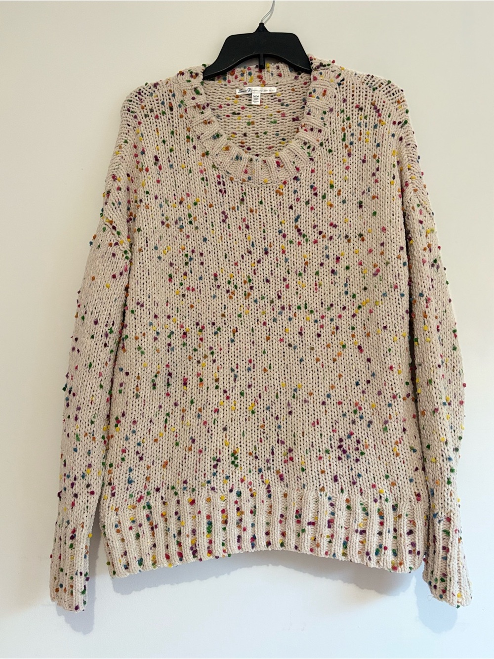 Seven7 Cream Speckled Crewneck Sweater
